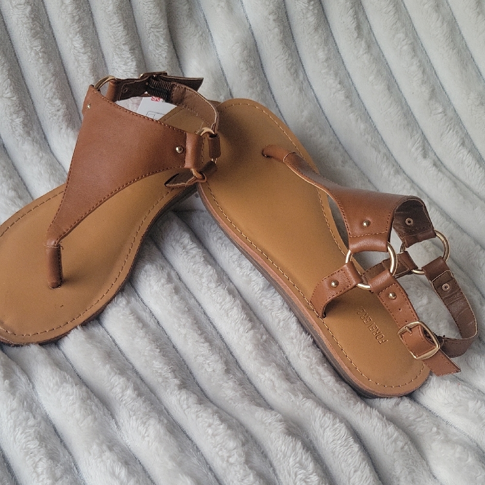 Forever 21 Brown Sandals with Ankle Strap